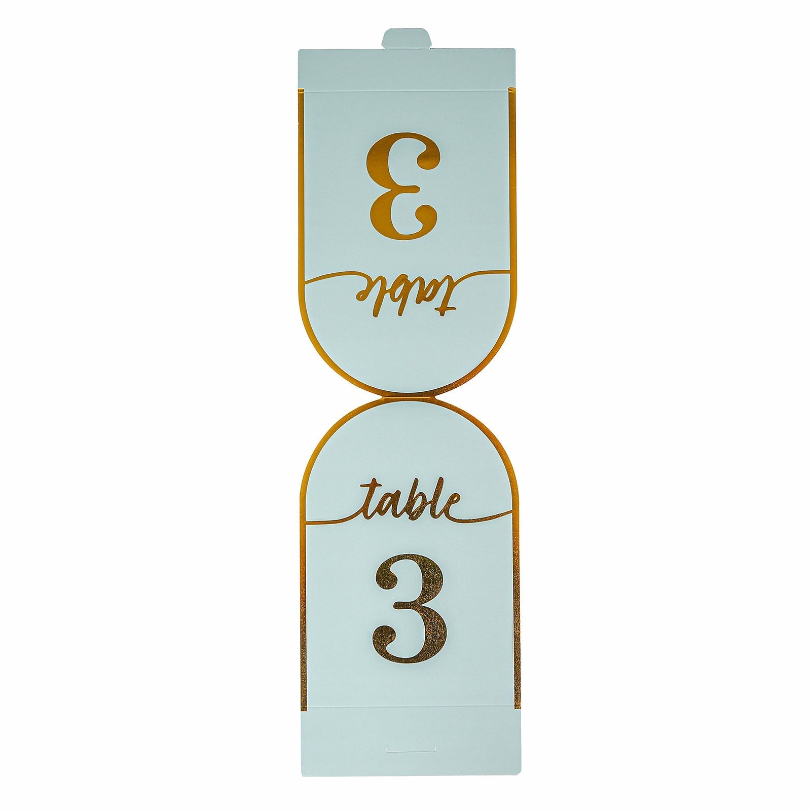25-Pack Paper Wedding Table Numbers 1-25 Dusty Blue Arch Cutout Design - Sleek & Modern Free Standing Double Sided Table Tent Cards with Metallic Gold Foil Numbers 7"