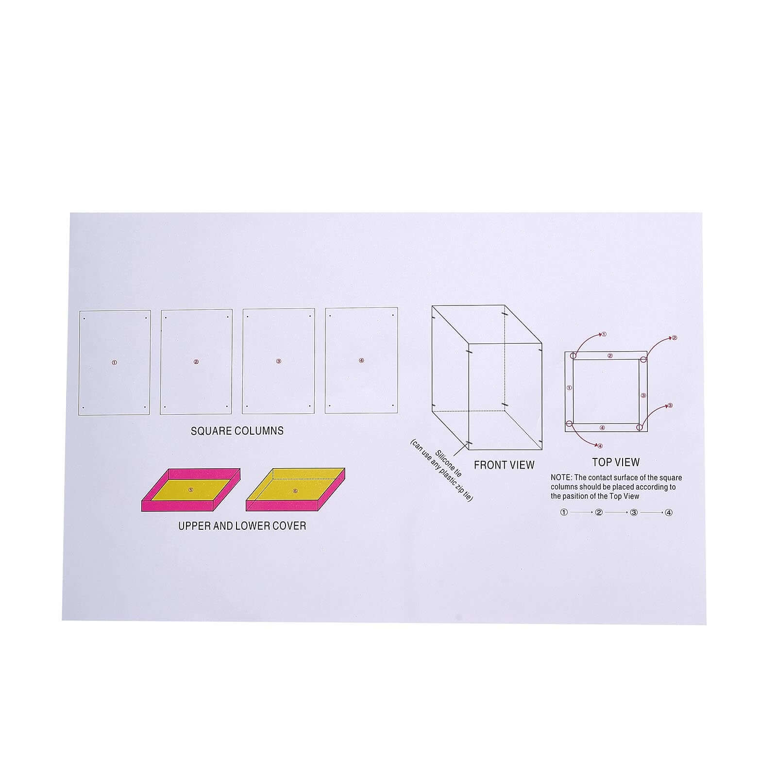 40" Floor Standing Clear Acrylic Display Box, Transparent Pedestal Riser with Interchangeable Lid and Base