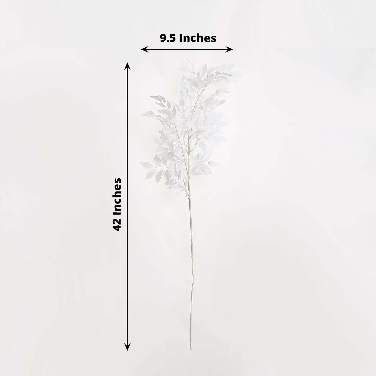 2 Bushes 42" Tall White Artificial Silk Beech Leaf Branches, Faux Plant Stem Vase Fillers