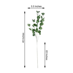 2 Bushes 40" Tall Green Artificial Eucalyptus Branches, Faux Plants