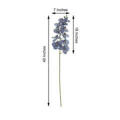 2 Stems 40" Tall Charcoal Gray Artificial Silk Orchid Flower Bouquets