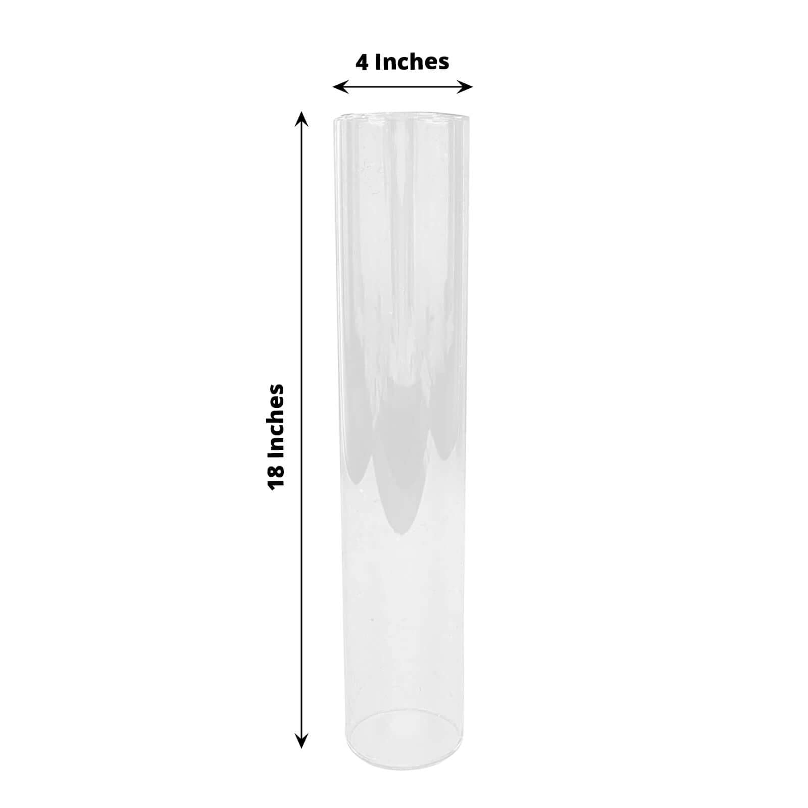 2-Pack Clear Glass Candelabra Shades Open End Hurricane Design - Stylish Table Centerpiece 18"