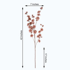 2 Branches 42" Tall Dusty Rose Artificial Silk Carnation Flower Stems