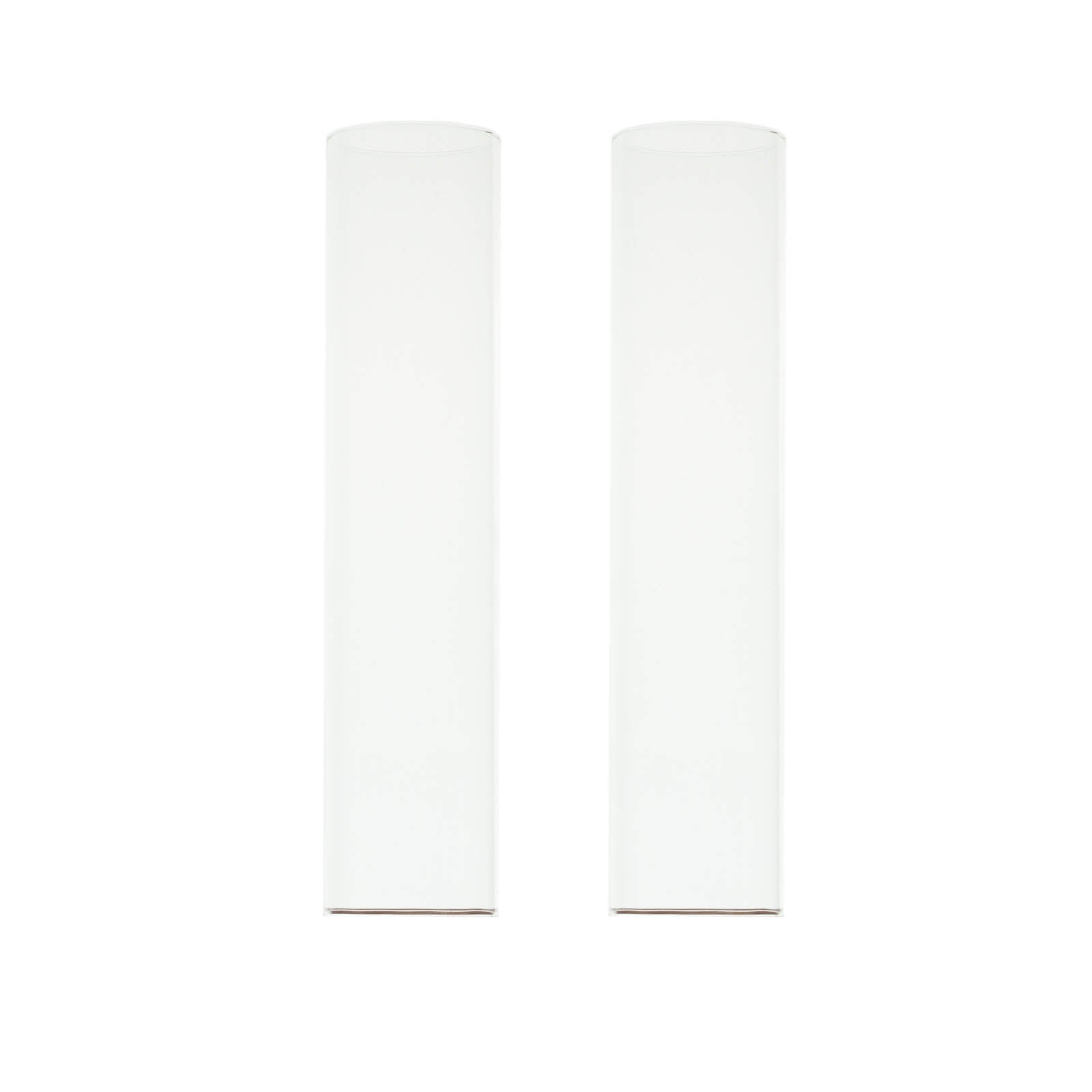 2-Pack Clear Glass Candelabra Shades Open End Hurricane Design - Stylish Table Centerpiece 14"