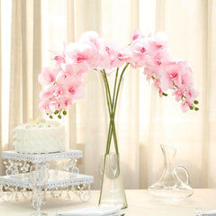 2 Stems 40" Tall Pink Artificial Silk Orchid Flower Bouquets