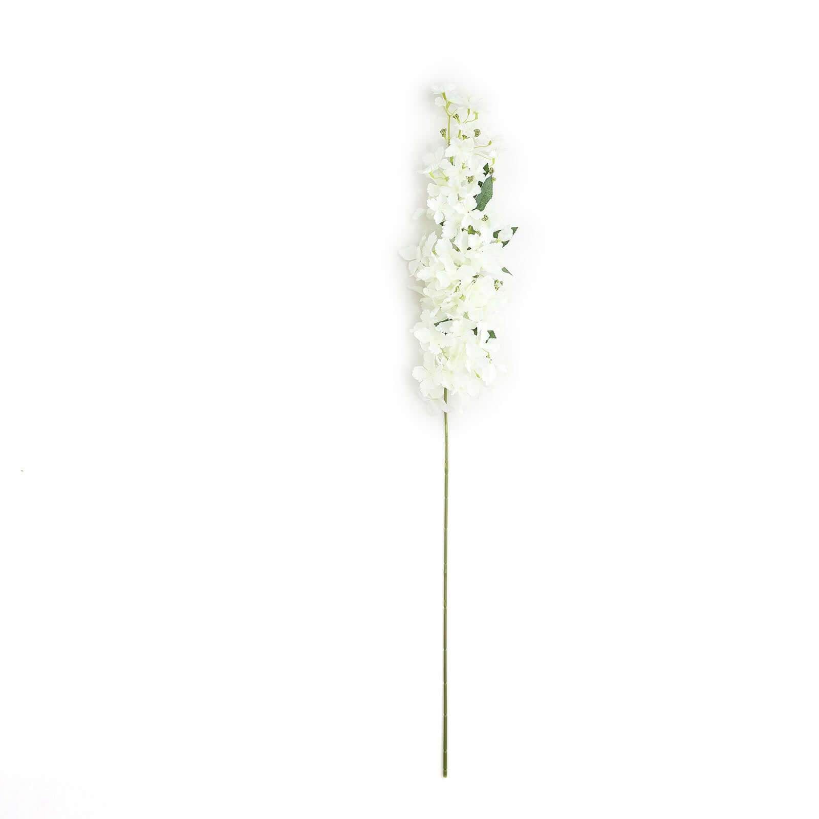 4 Stems 41" Tall White Artificial Silk Hydrangea Flower Branches