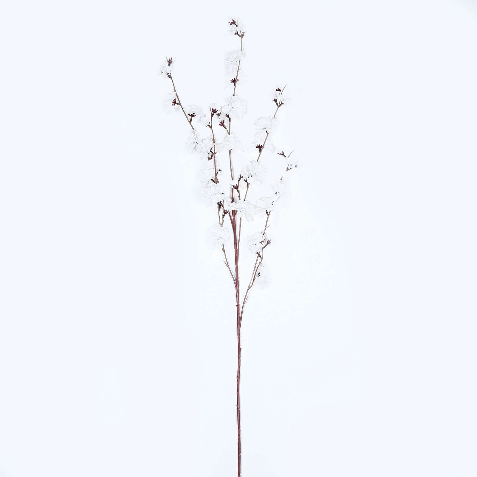 2 Branches 42" Tall White Artificial Silk Carnation Flower Stems