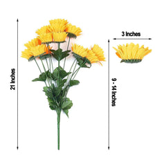 5 Bushes 70 Yellow Artificial Silk Blossomed Sunflowers Vase Decor