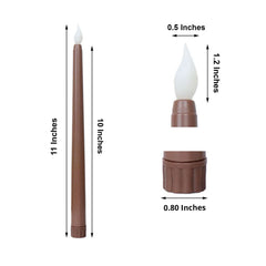 3-Pack LED Decorative Lighting Warm Flickering Mixed Natural - Flameless Taper Candles 11"