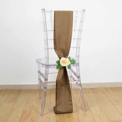 5 Pack Polyester Chair Sashes Taupe 6"x108"
