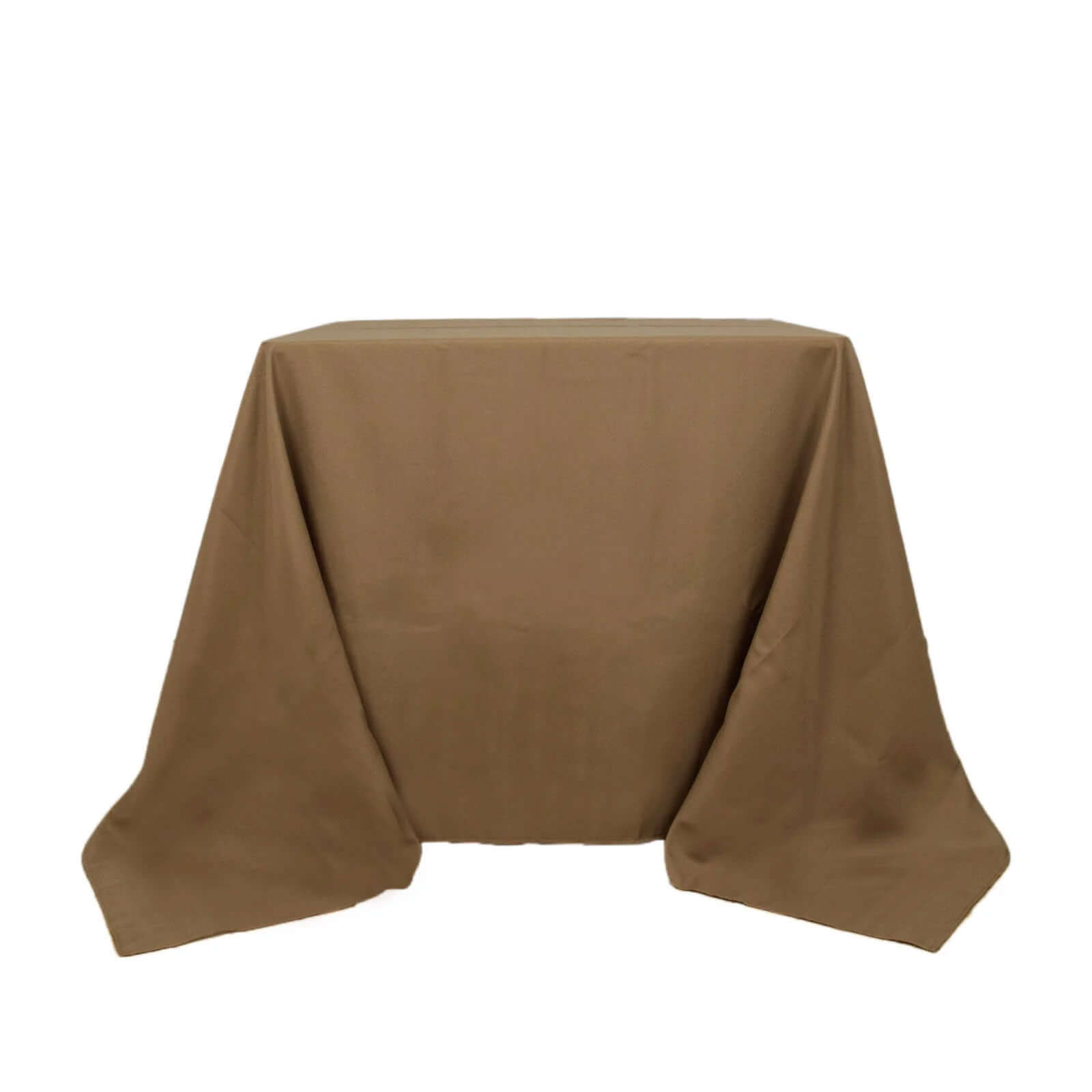 Polyester Square 90"x90" Tablecloth Taupe - Wrinkle-Resistant & Durable Table Cover