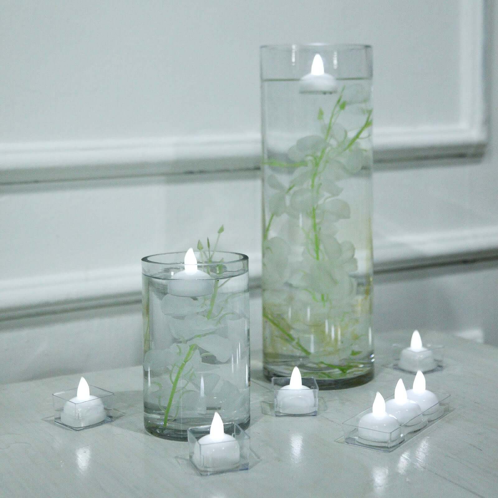 12-Pack Tealight Candles Flameless Design White - Waterproof Floating LED Lighting