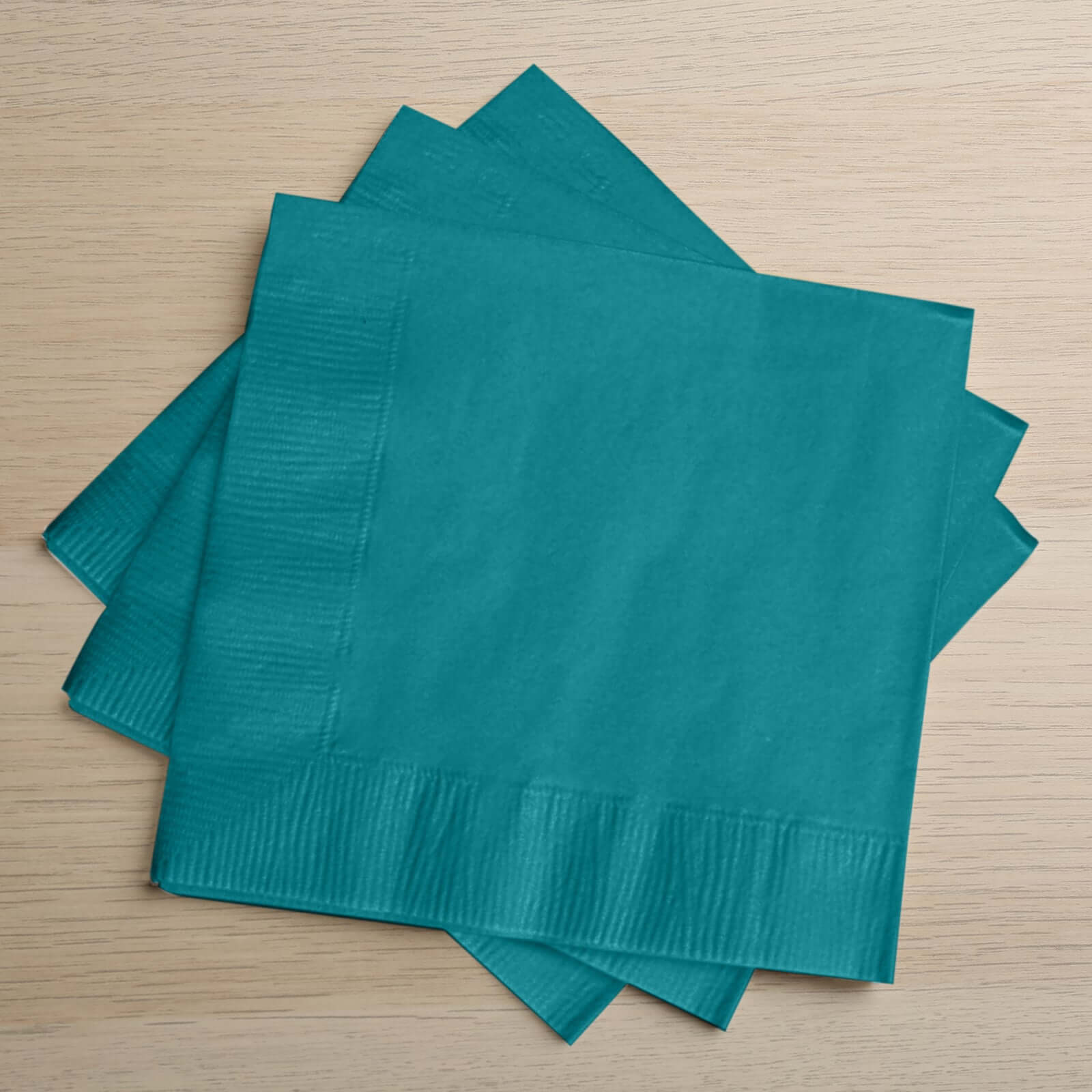 50-Pack Paper Beverage Napkins Turquoise - 2 Ply Disposable Soft 18GSM Cocktail Napkins 5"x5"