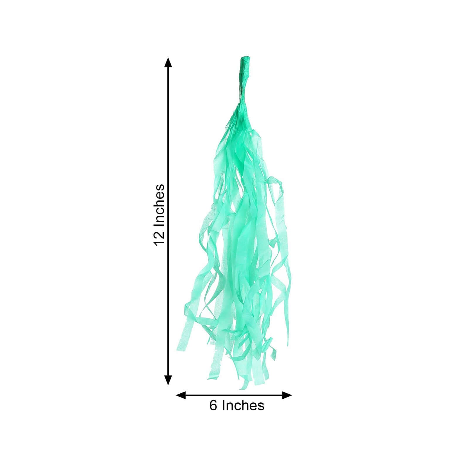 12 Pack Pre-Tied Teal Tissue Paper Tassel Garland With String, Hanging Fringe Party Streamer Backdrop Decor