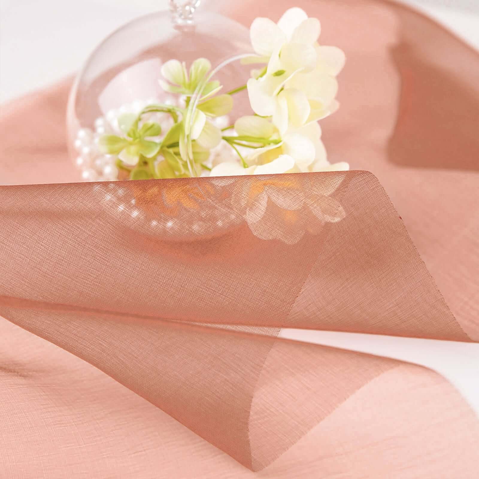 12"x10yd Terracotta (Rust) Sheer Chiffon Fabric Bolt, DIY Voile Drapery Fabric