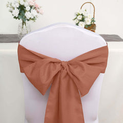 5 Pack Polyester Chair Sashes Terracotta (Rust) 6"x108"