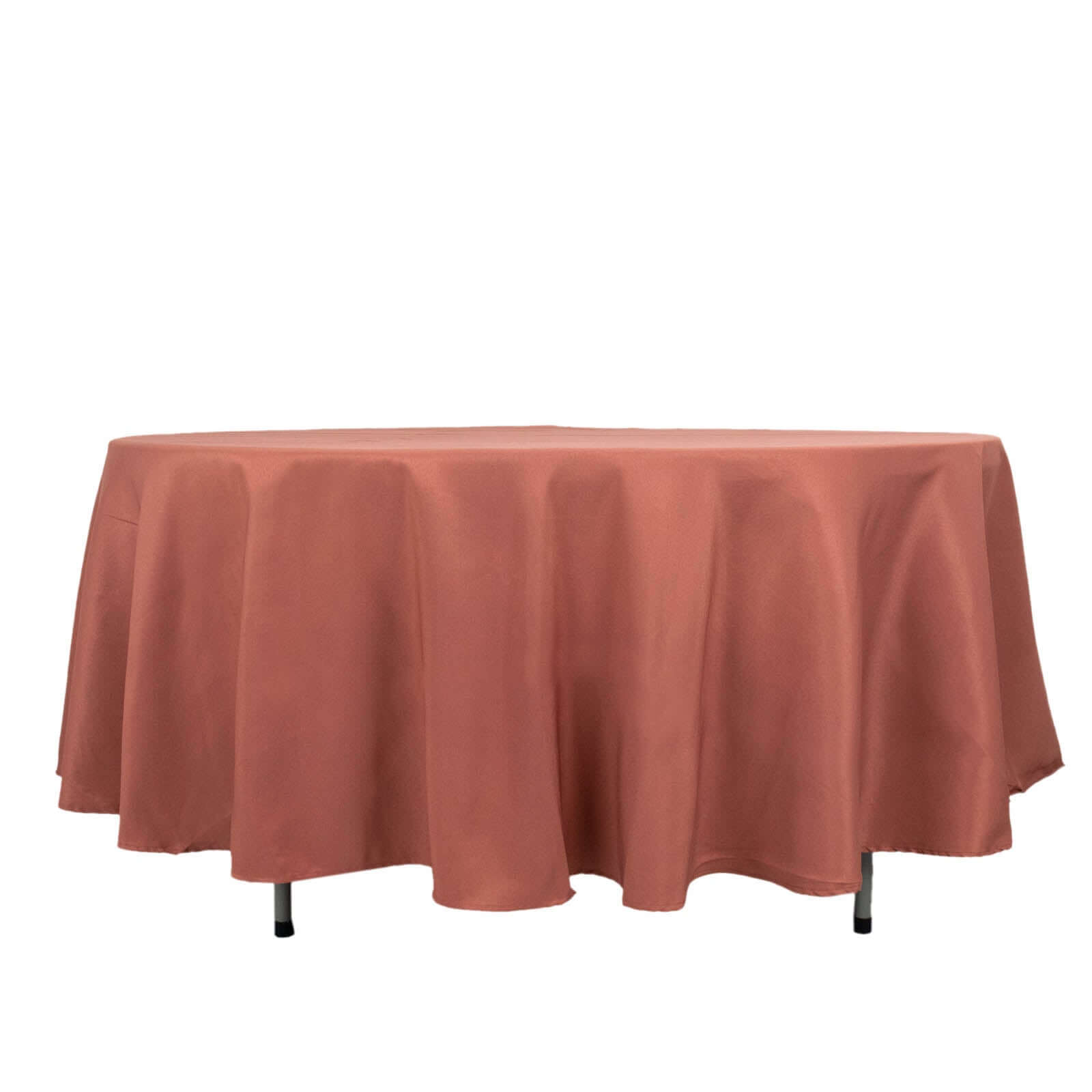 Premium Polyester 108" Round Tablecloth Terracotta (Rust) - Wrinkle-Resistant 220GSM Table Cover