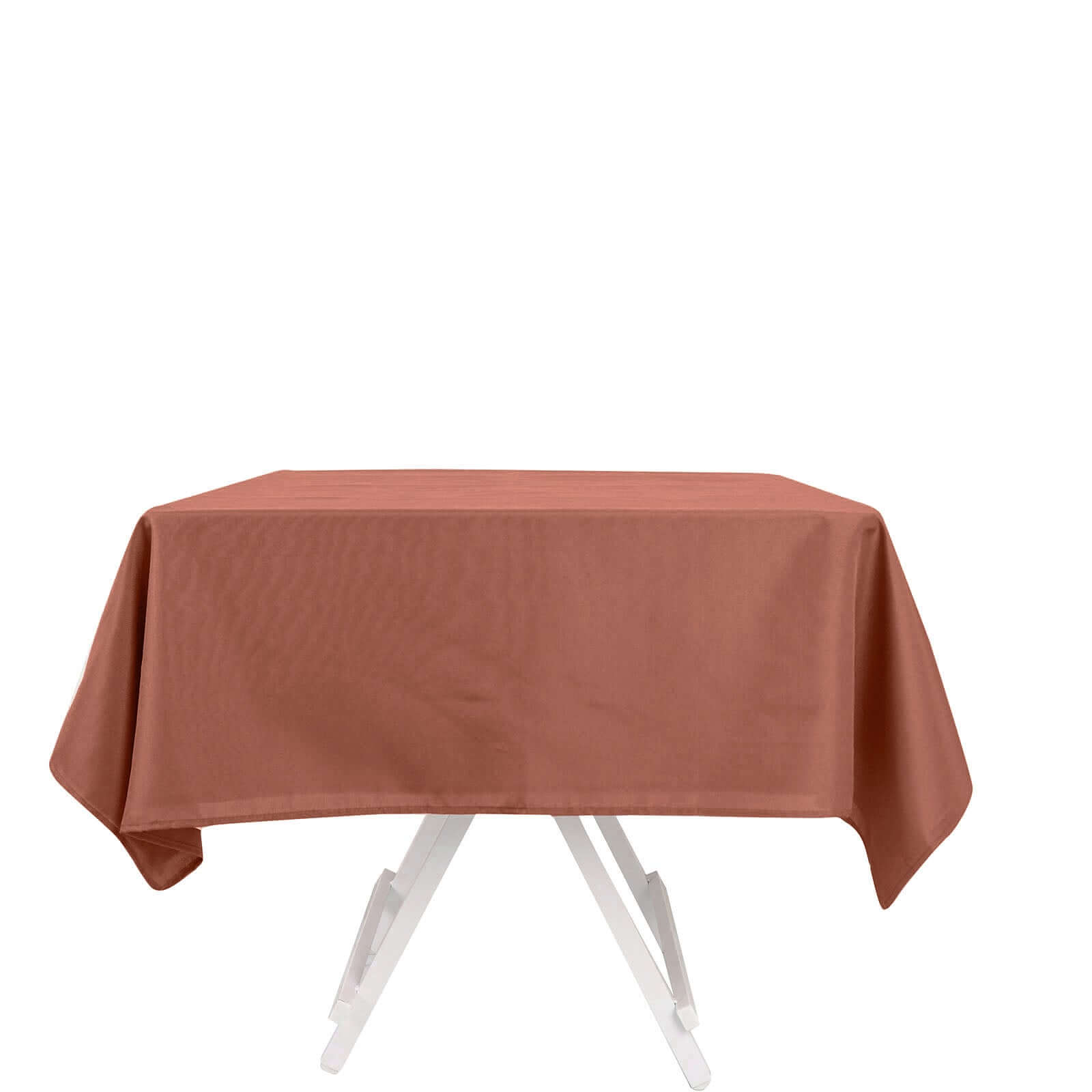 Polyester Square 54"x54" Tablecloth Terracotta (Rust) - Wrinkle-Resistant & Durable Table Cover