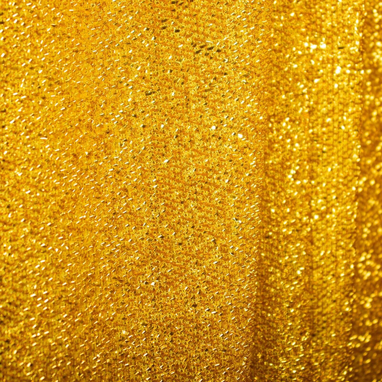20ftx10ft Gold Metallic Shimmer Tinsel Event Curtain Drapes, Backdrop Event Panel