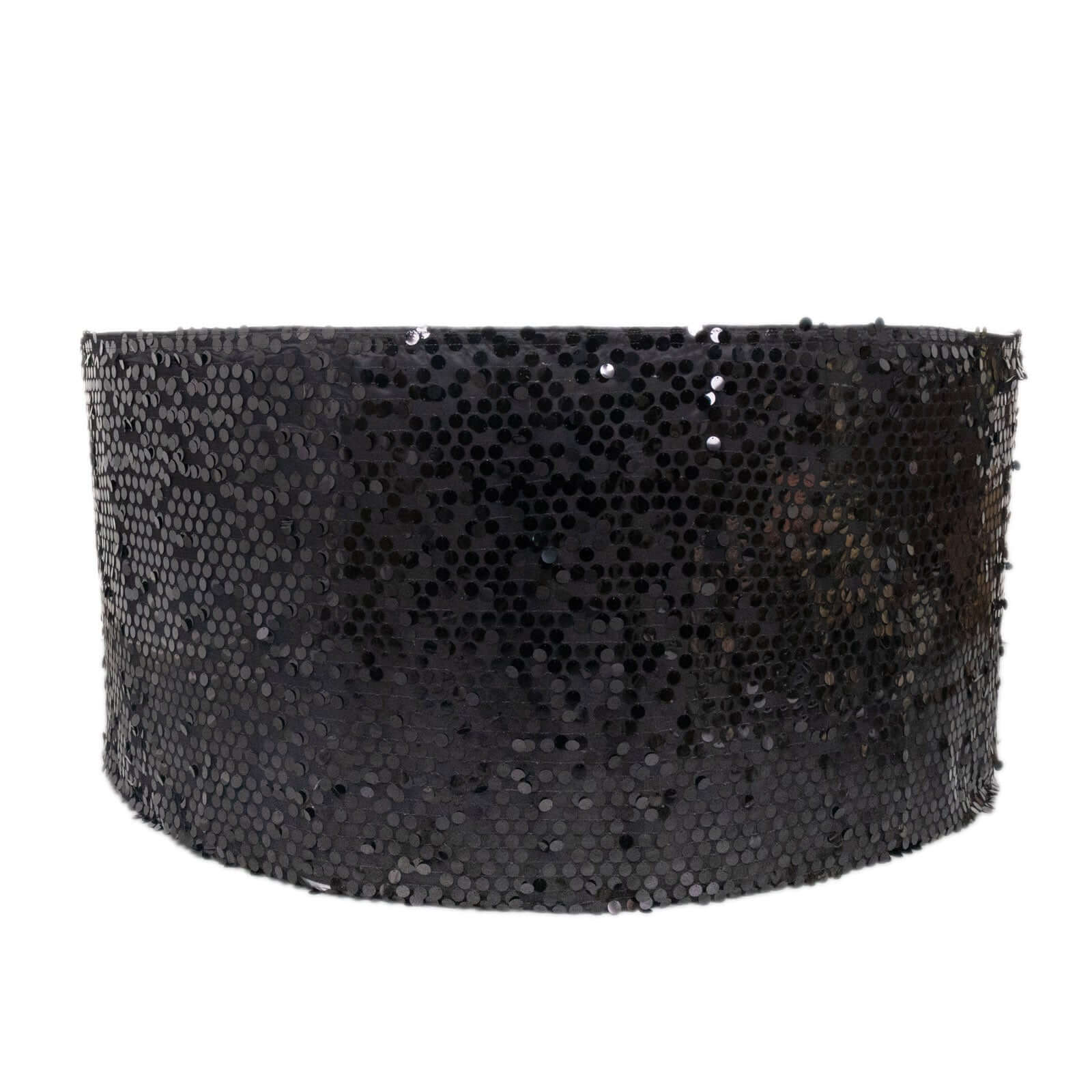 Payette Sequin 21ft Table Skirt Black - Dual Layered Satin Table Cover