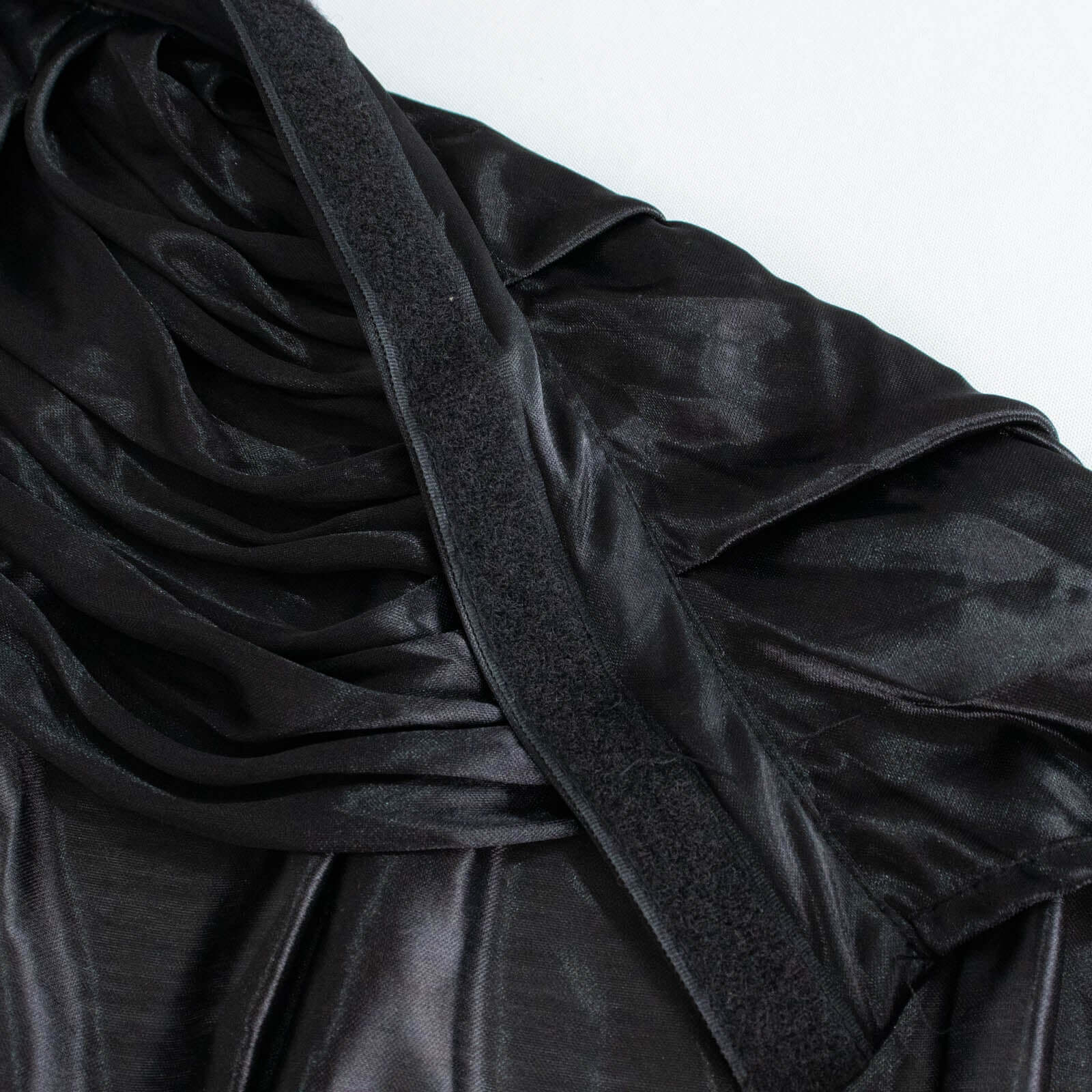 Satin 21ft Table Skirt Black - Pleated Double Drape Table Cover