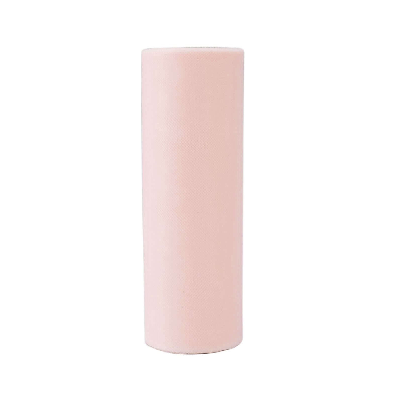 12"x100 Yards Blush Tulle Fabric Bolt, Sheer Fabric Spool Roll For Crafts