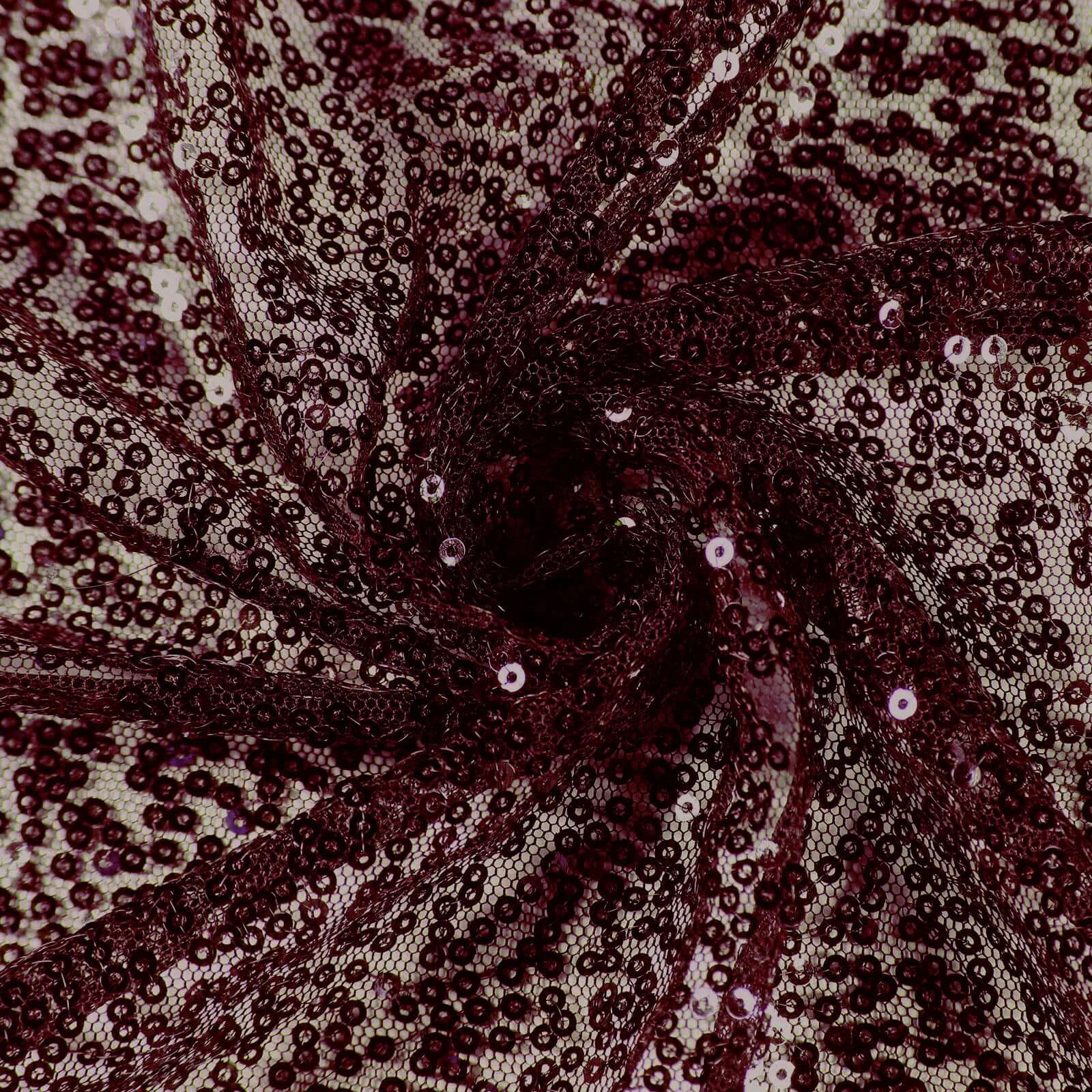 90" Burgundy Sequin Round Tablecloth