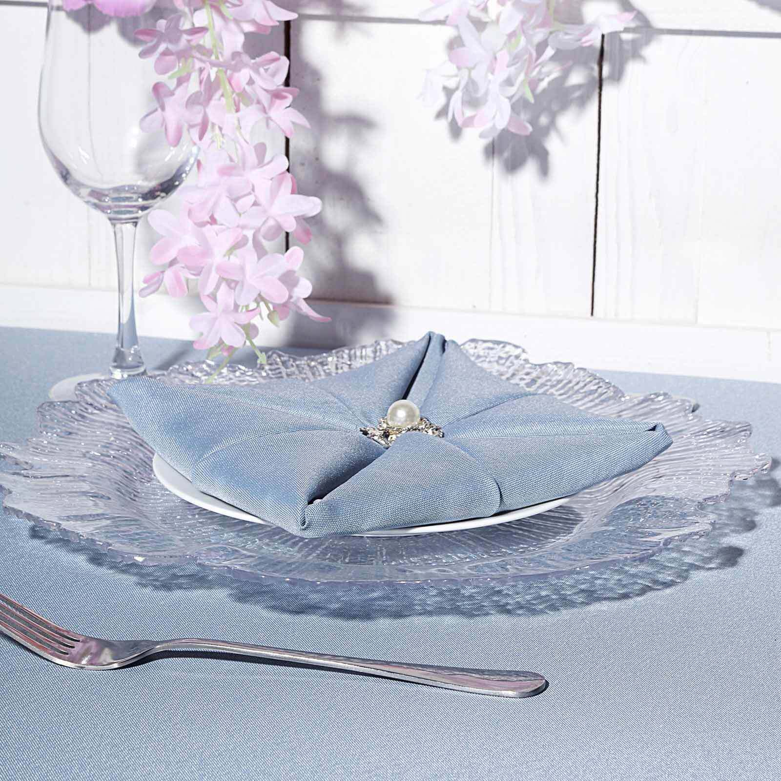 6-Pack Plastic Round Charger Plates 12" in Clear with Reef Design, Decorative Dinner Party Serving Plates