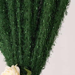 8ftx8ft Green Fringe Shag Polyester Event Drapery Panel, Minky Fabric Divider Backdrop Curtain