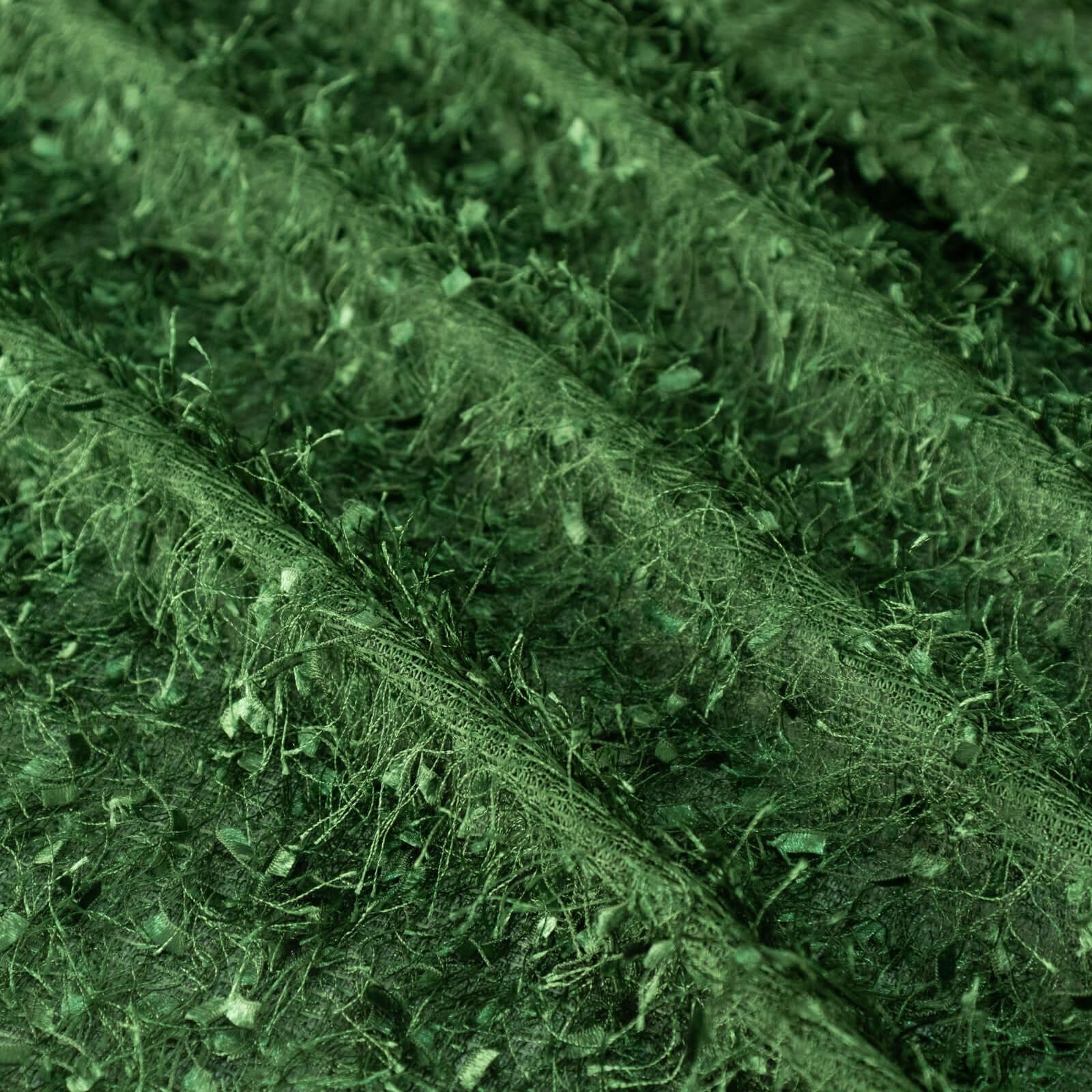 Polyester 12"x108" Table Runner Green - Fringe Shag Table Decor