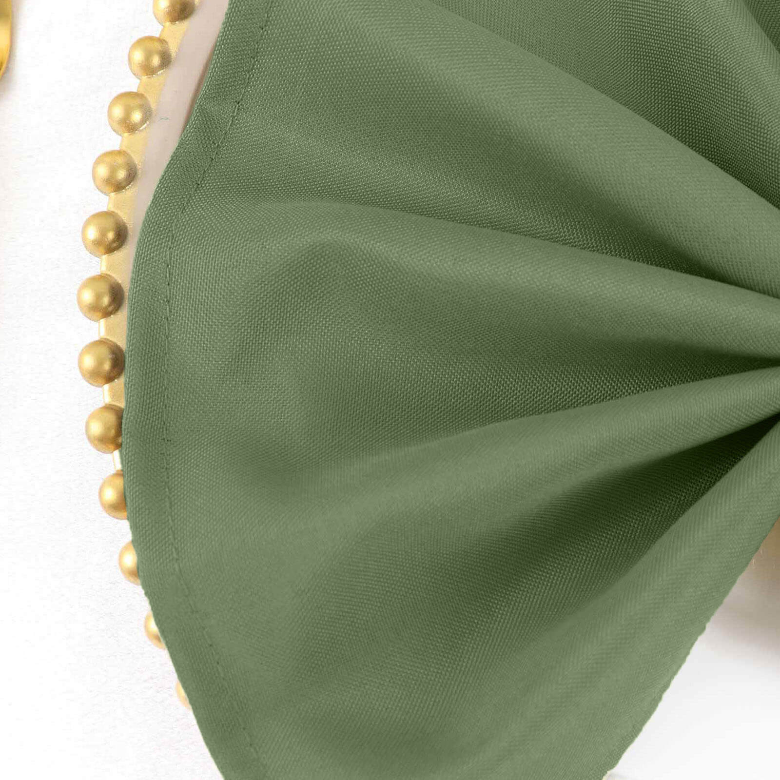 5 Pack Polyester 17"x17" Napkins Olive Green - Durable & Wrinkle Resistant Dinner Napkins