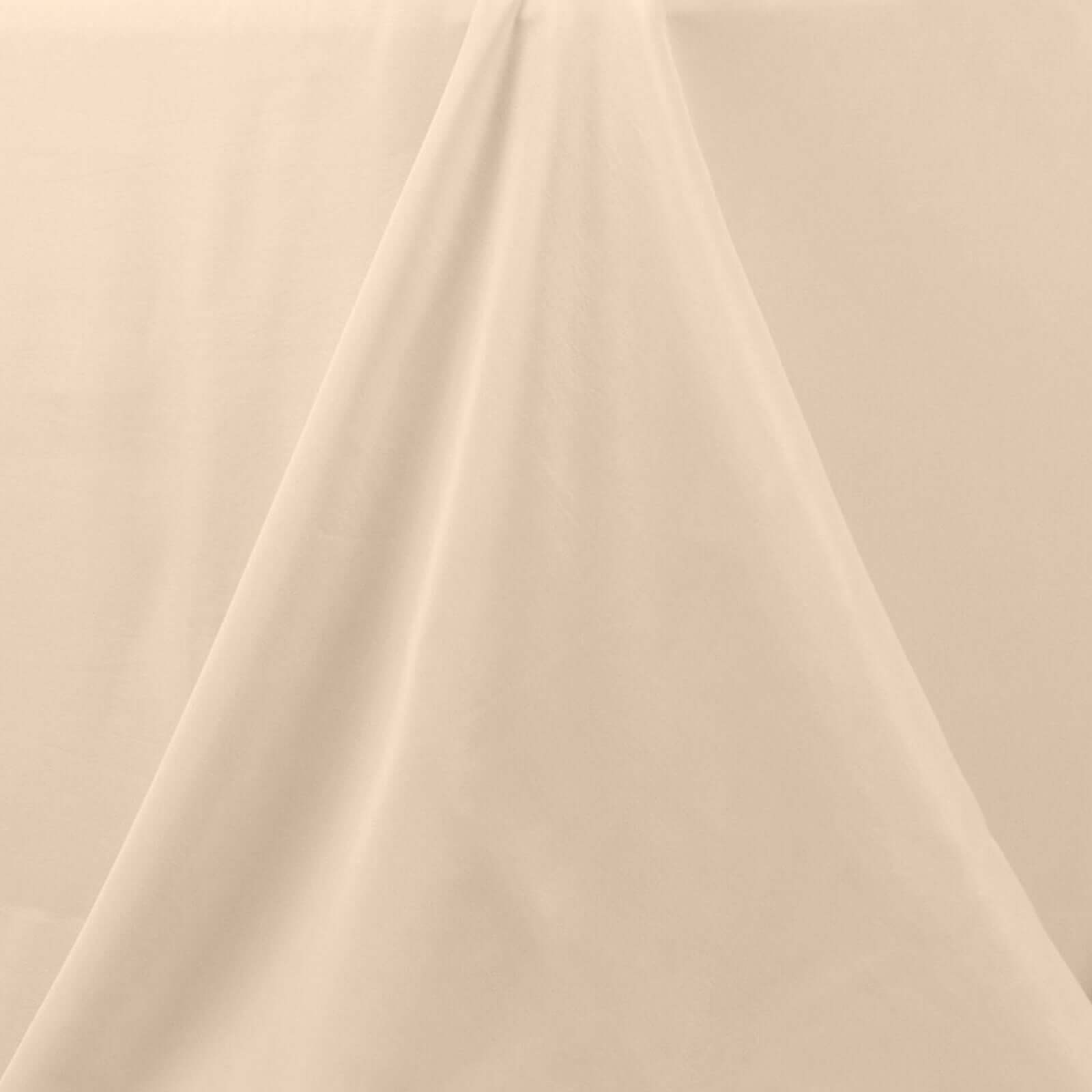 Premium Polyester 90" Round Tablecloth Beige - Stain and Wrinkle-Resistant Design with 220GSM Thickness Table Cover