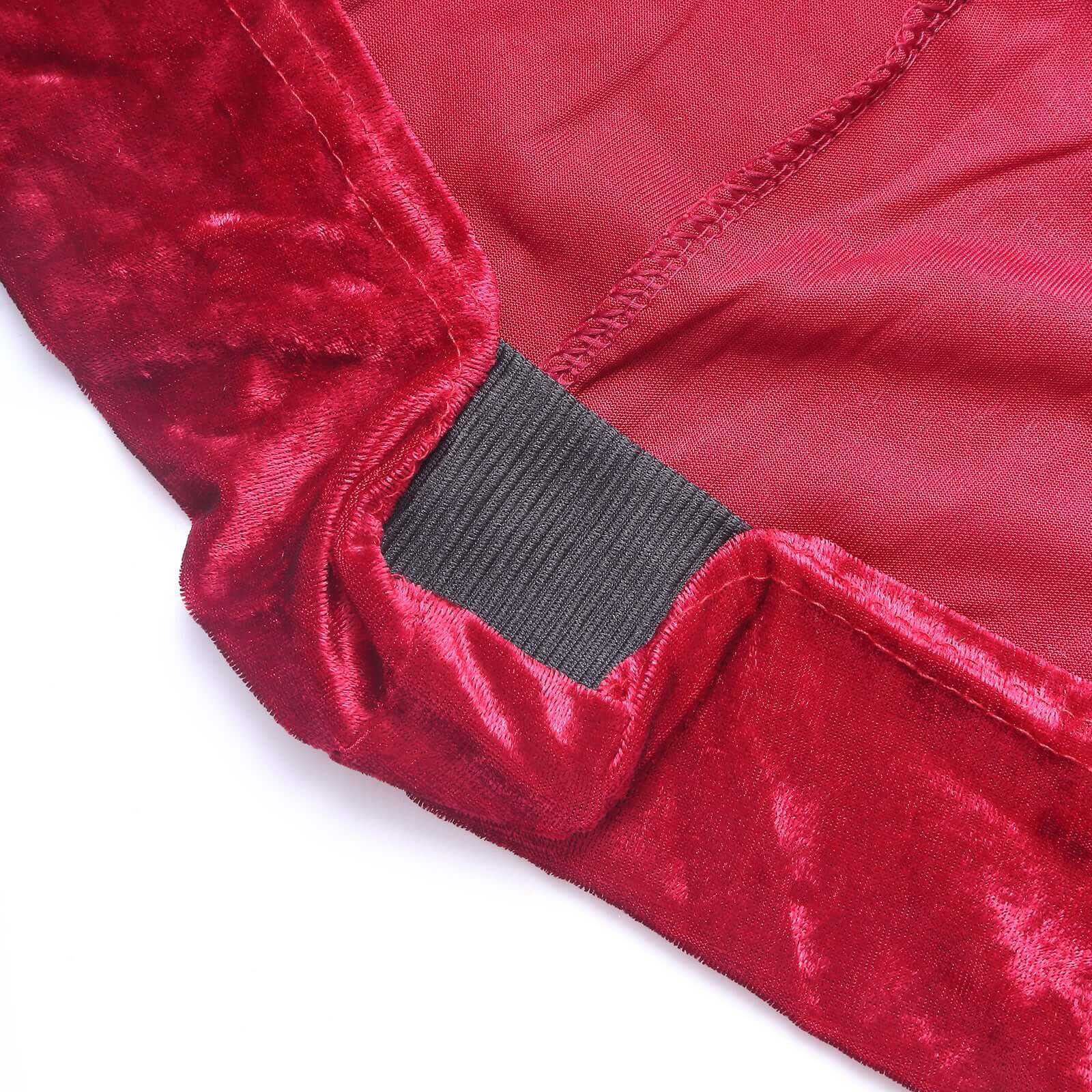 Crushed Velvet Spandex 32" Round Cocktail Table Cover Red Smooth Highboy Tablecloth
