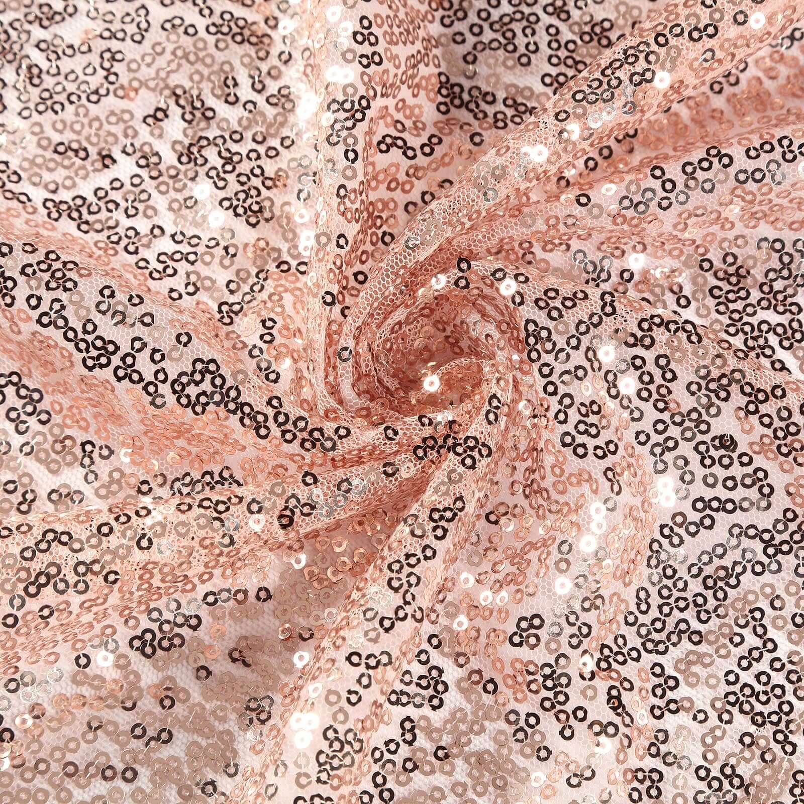 Sequin 90" Round Tablecloth Rose Gold - Glittering Finish Table Cover