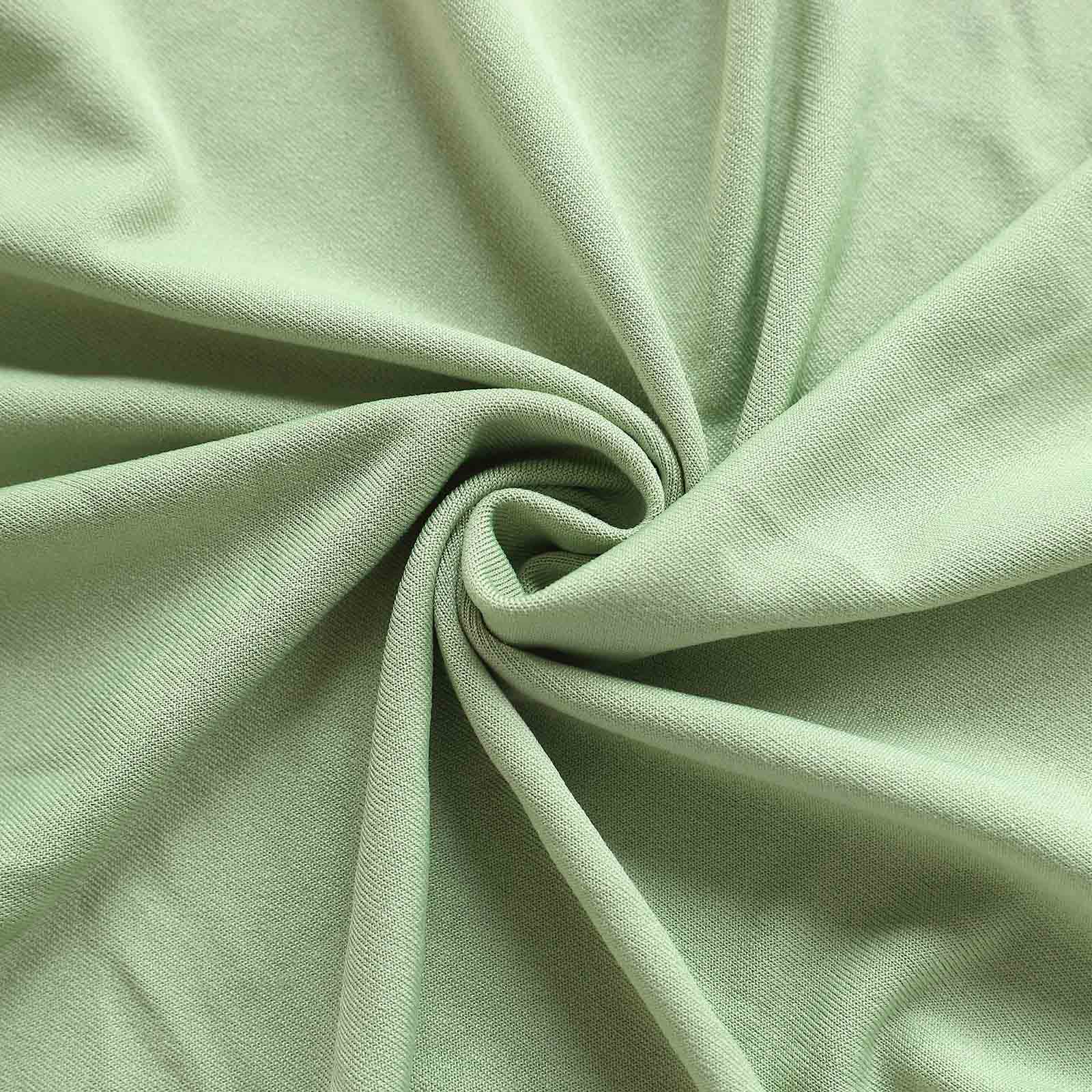 Spandex 24"-32" Round Cocktail Table Cover Sage Green - Easy to Maintain Stretch Fitted Highboy Tablecloth