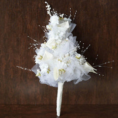 20" Cream Artificial Lily and Tulip Wedding Bridal Bouquet Flowers
