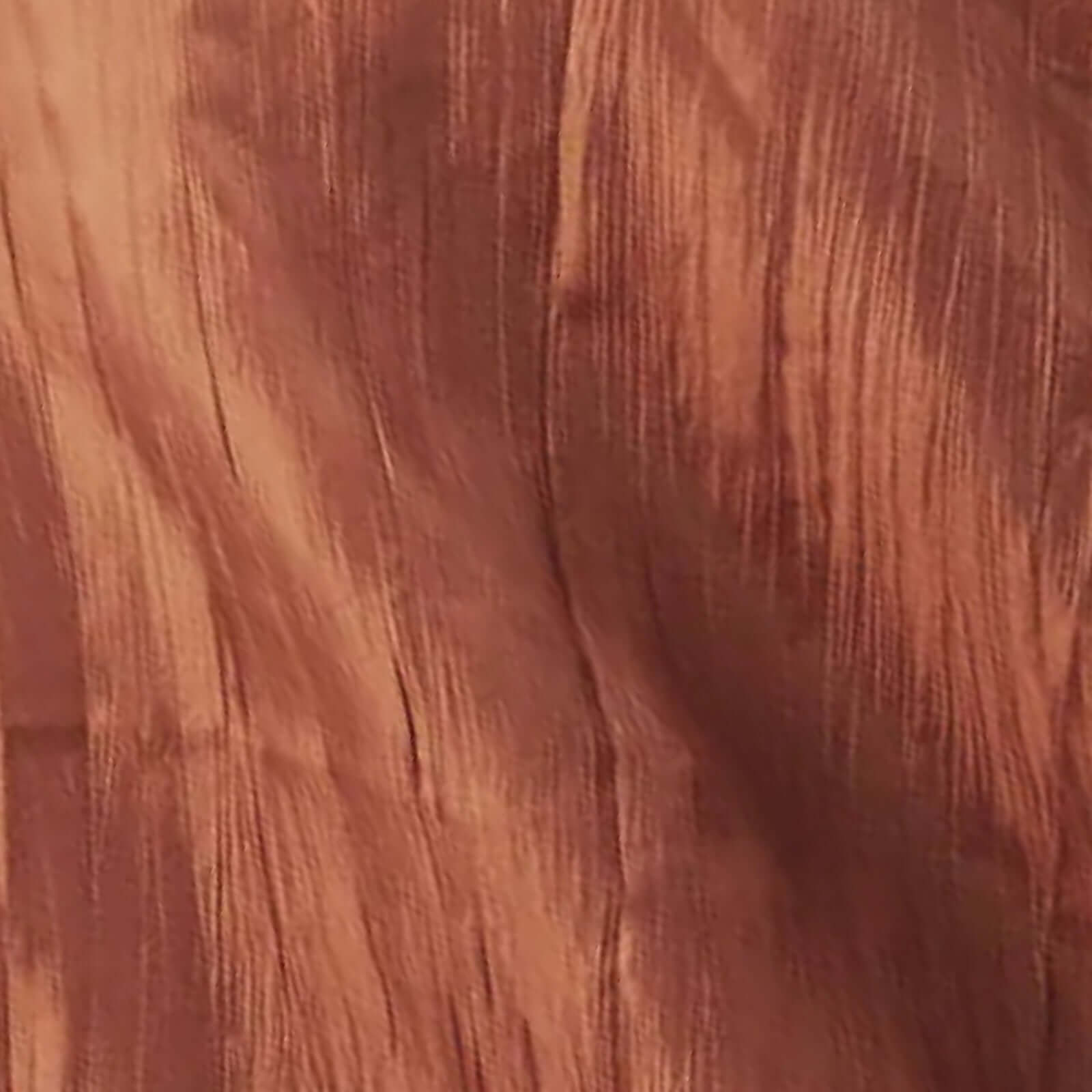 Taffeta 90"x90" Table Overlay Square Tablecloth Terracotta (Rust) - Accordion Crinkle Table Cover