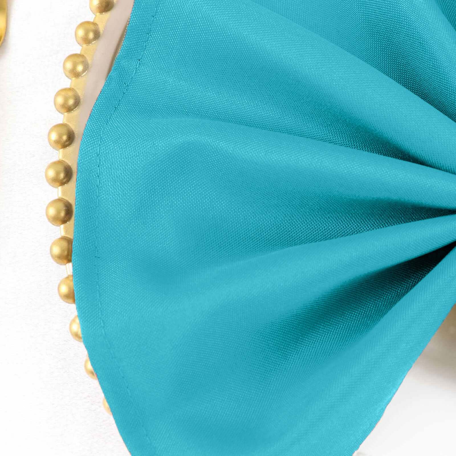 5 Pack Polyester 17"x17" Napkins Turquoise - Durable & Wrinkle Resistant Dinner Napkins