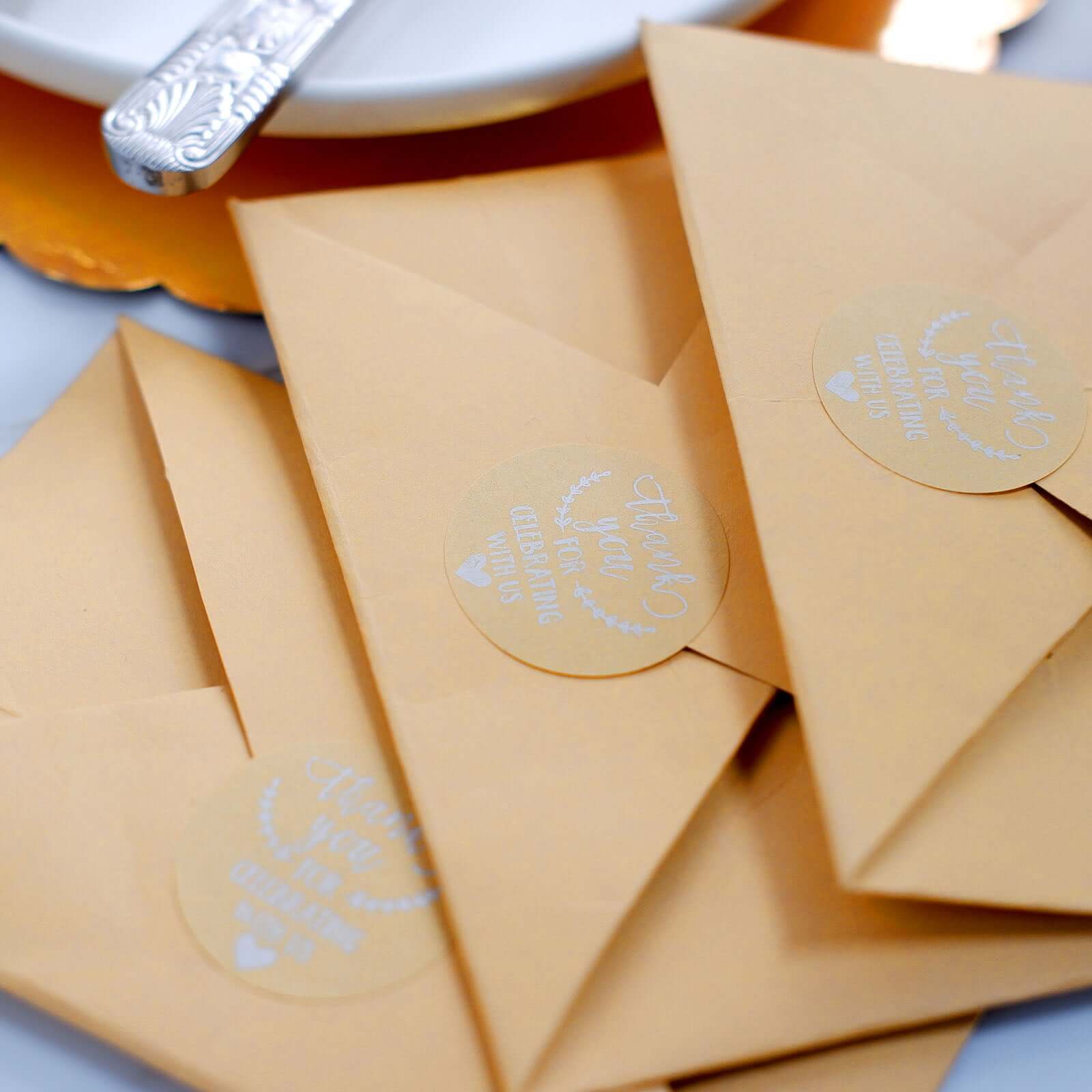 500Pcs 1.5" Thank You for celebrating with Us Stickers Roll, Labels for Envelops Seal and Wedding Favors - Round