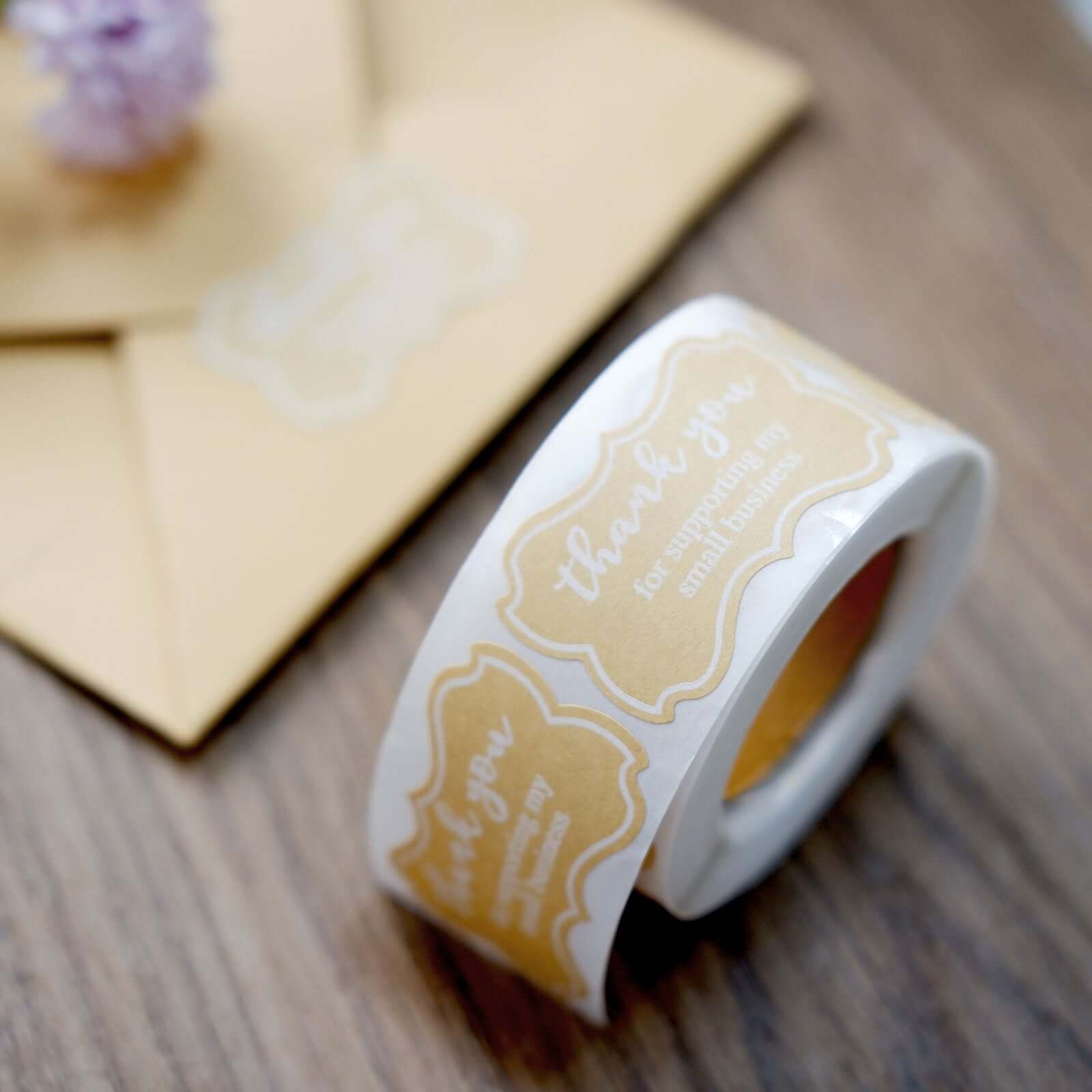 500Pcs 1.5" Thank You for Supporting My Small Business Stickers Roll, Labels for DIY Envelope Seals