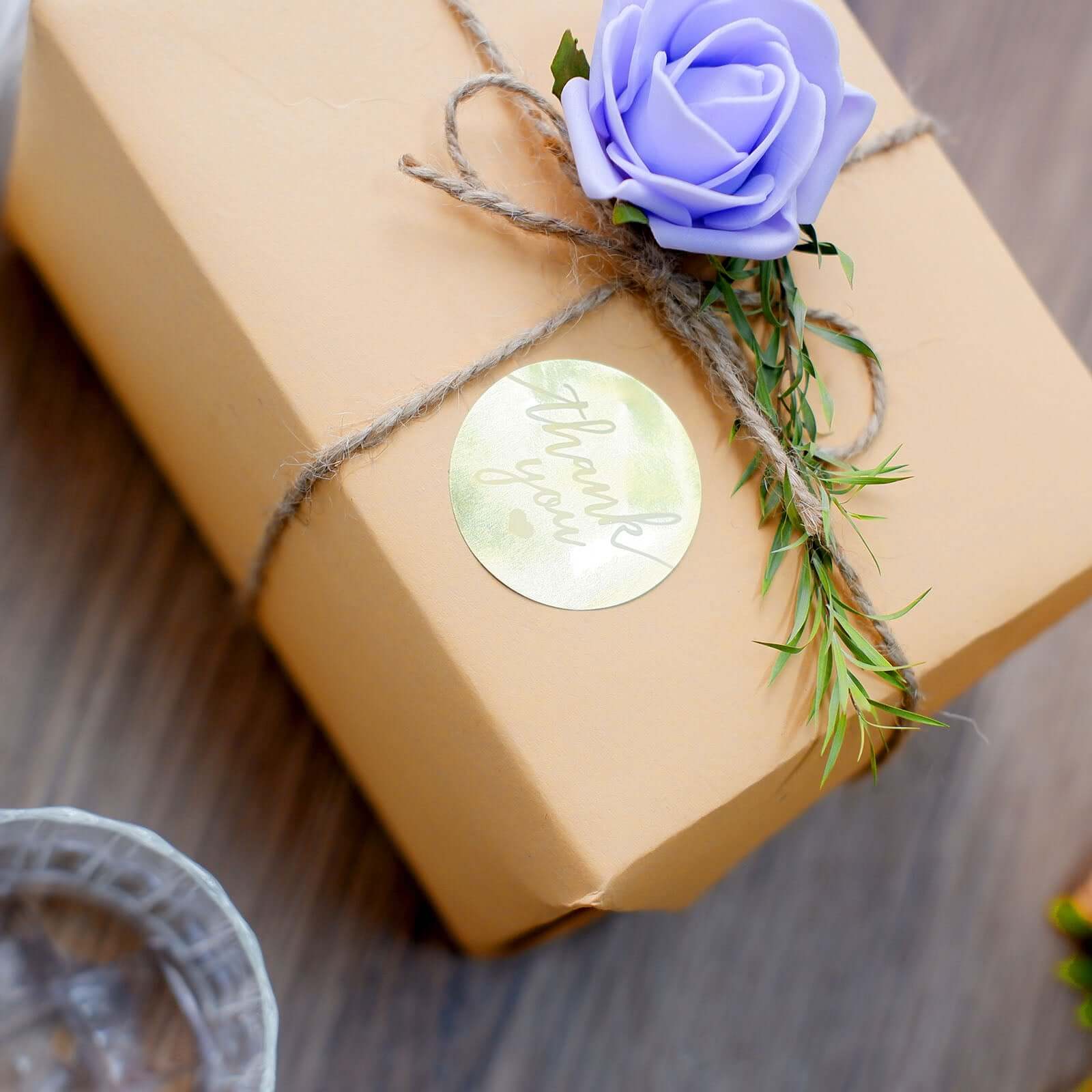 500Pcs 1.5" Thank You Gold With White Text Sticker Rolls, Labels and Seals For DIY Envelope - Round