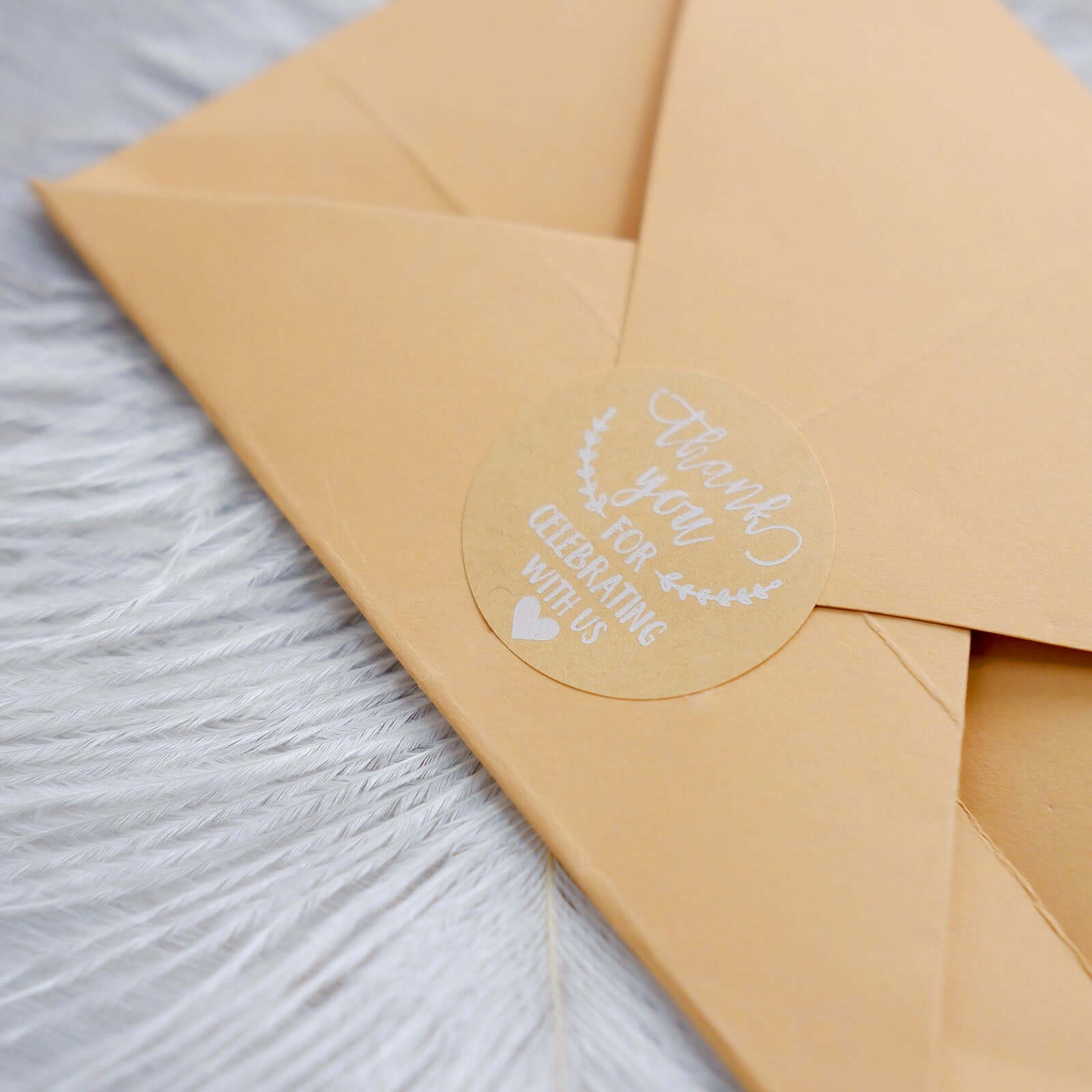 500Pcs 1.5" Thank You for celebrating with Us Stickers Roll, Labels for Envelops Seal and Wedding Favors - Round