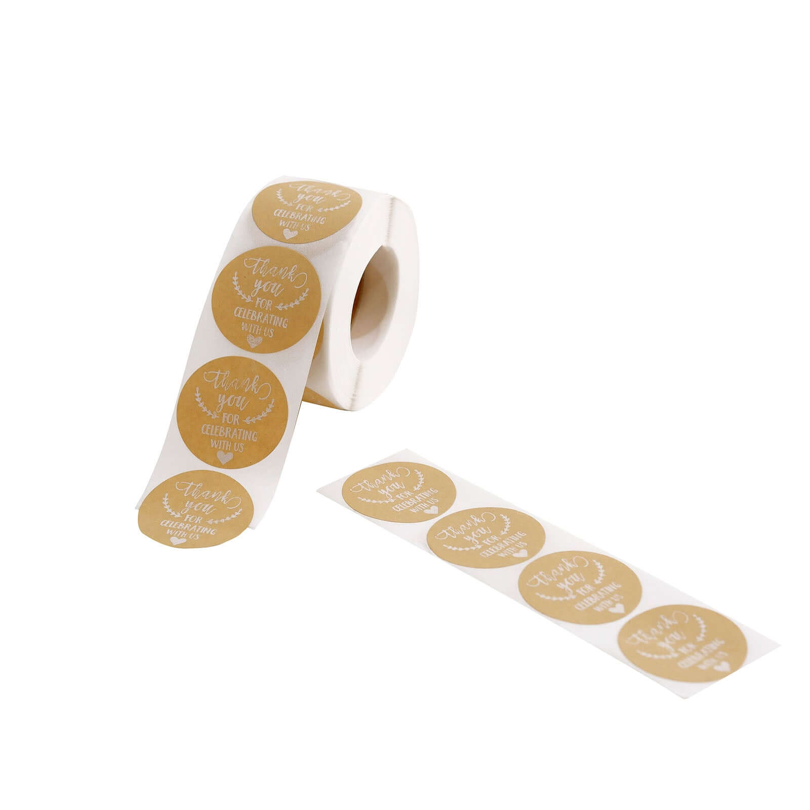 500Pcs 1.5" Thank You for celebrating with Us Stickers Roll, Labels for Envelops Seal and Wedding Favors - Round
