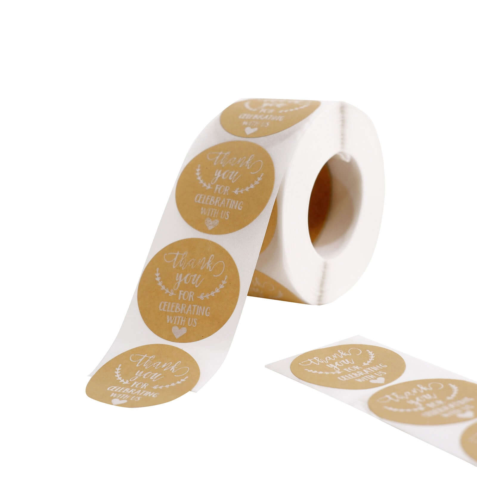 500Pcs 1.5" Thank You for celebrating with Us Stickers Roll, Labels for Envelops Seal and Wedding Favors - Round