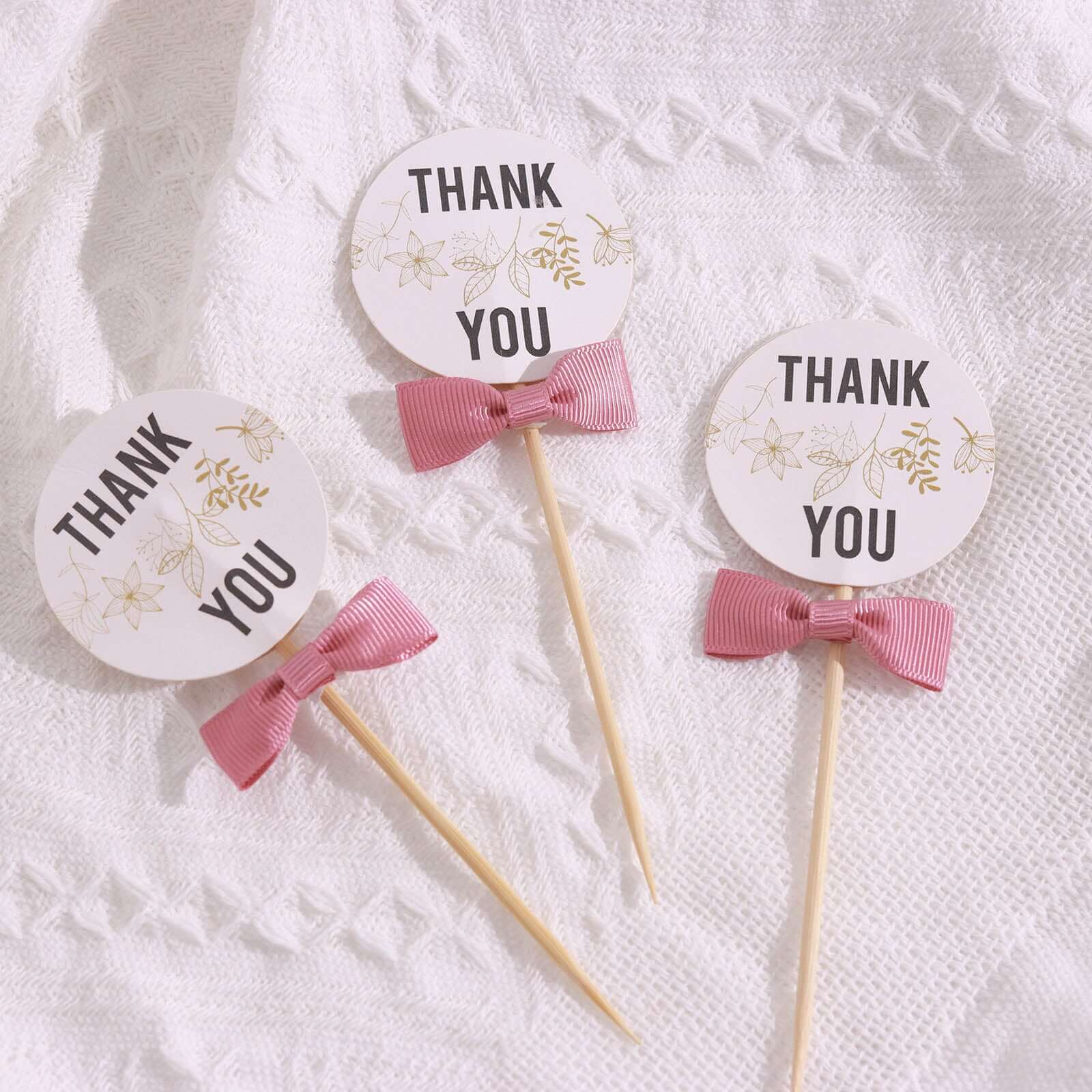 50 Pcs 1.5" Mauve Grosgrain Pre Tied Ribbon Bows, Gift Basket Party Favor Bags Decor - Polyester