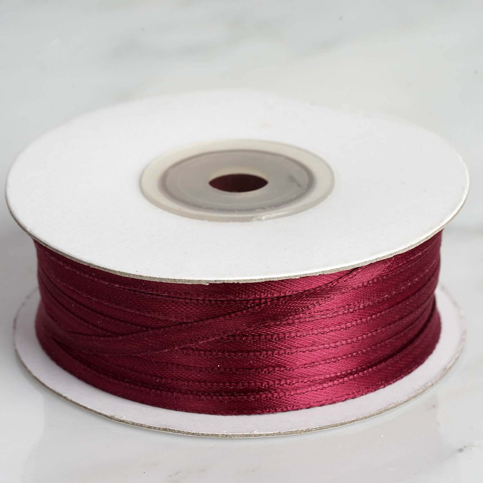 100 Yards 1 8" Burgundy Satin Ribbon
