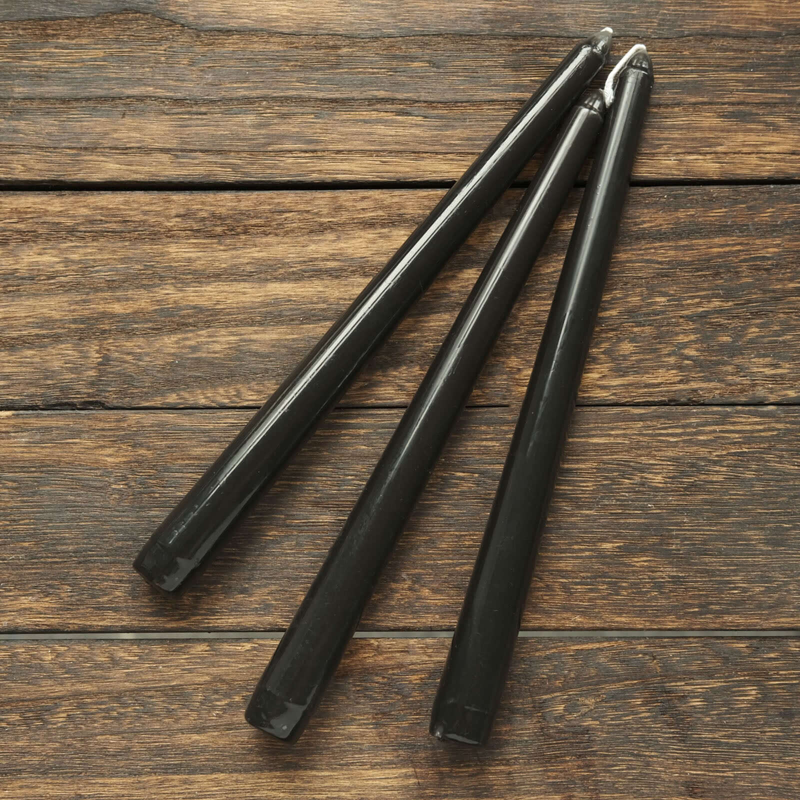12-Pack Taper Candles Premium Wax Design Black - Unscented Candles for Upscale Settings 10"