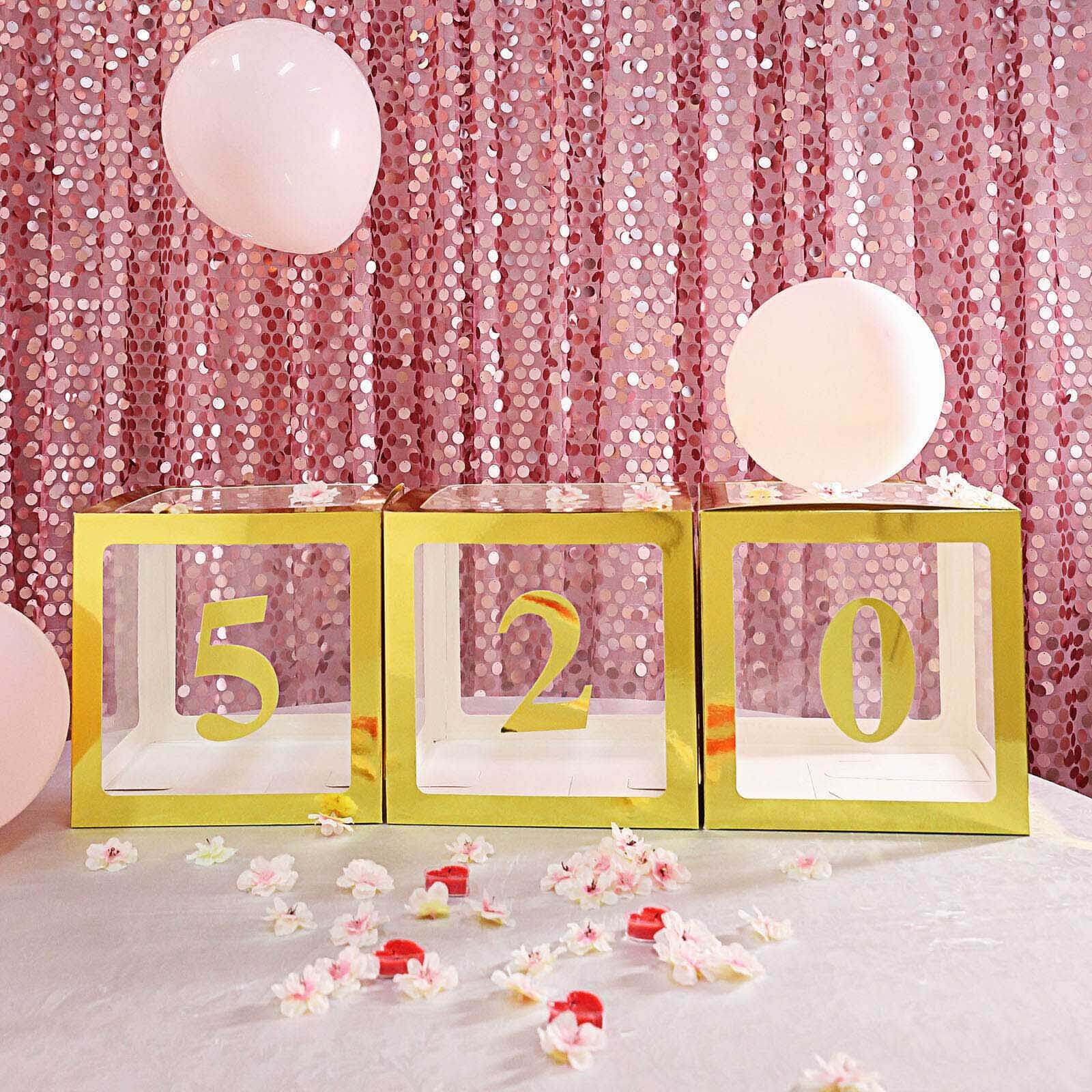 4-Pack Stickers Banner Custom 0-9 Number "5" Design Gold - Milestone Age and Date Stick-On Numbers 5"