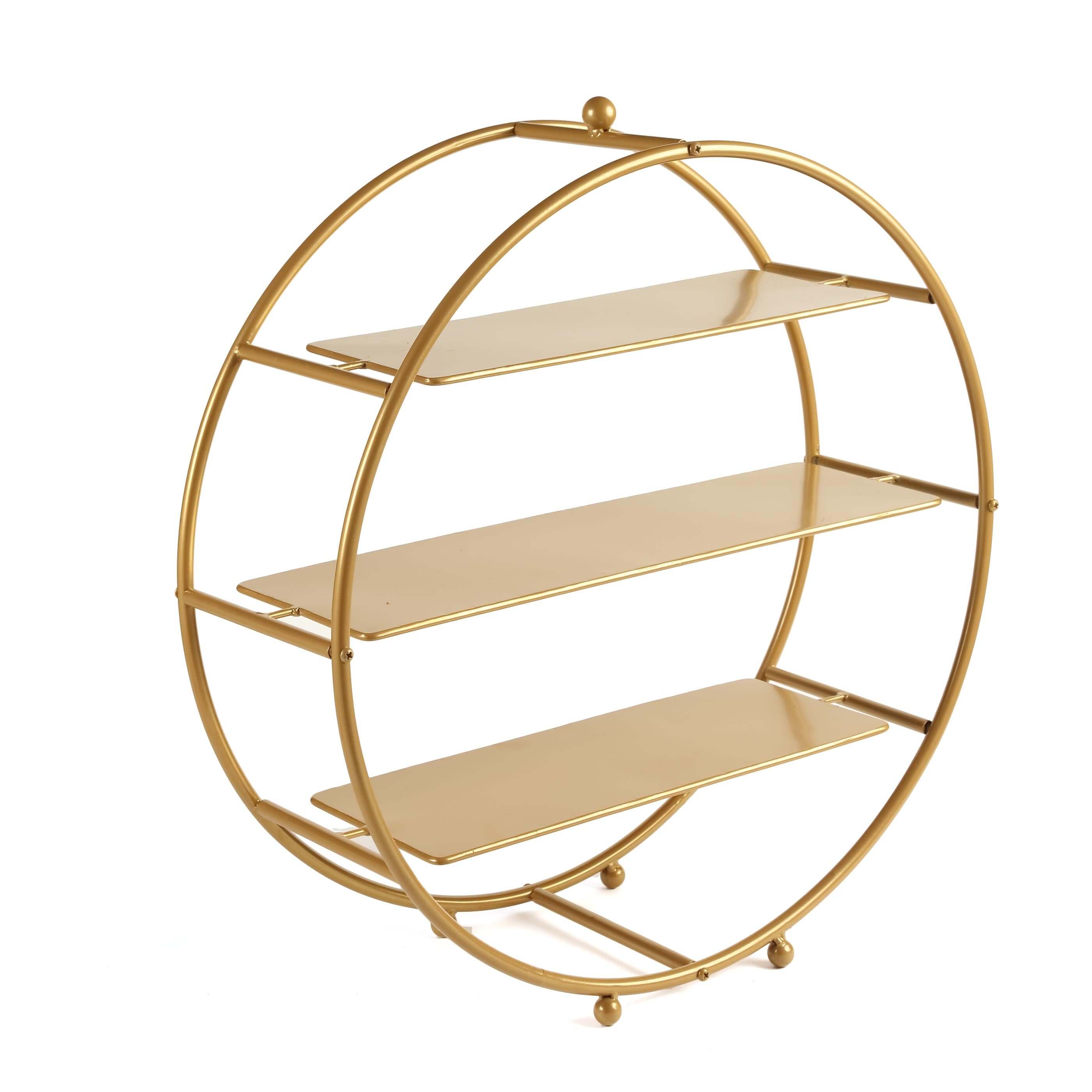 3-Tier Metal Round Cupcake Stand Matte Gold - Stylish Dessert Holder Appetizer Display for Modern Weddings Dessert Buffets & Celebrations 21"