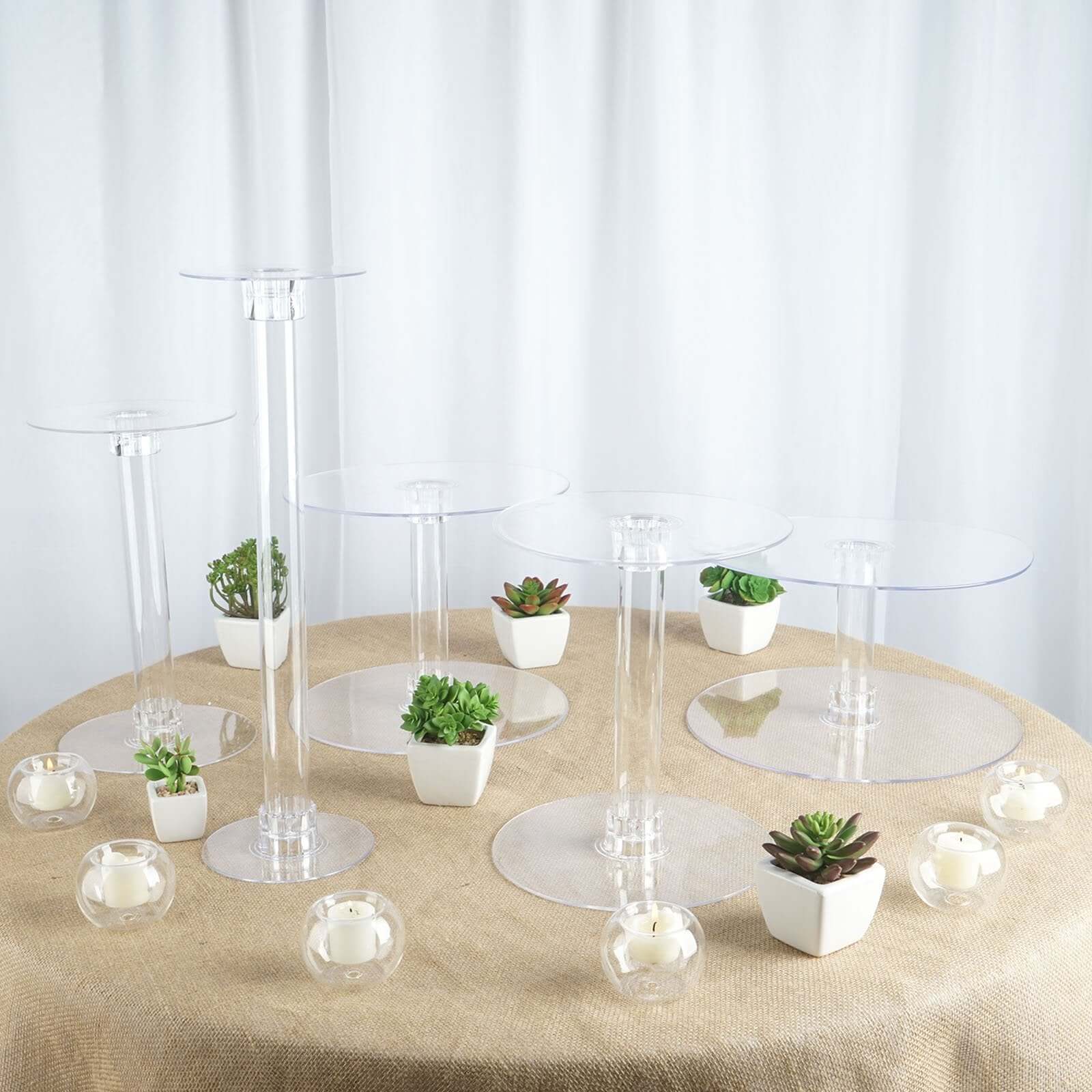 Acrylic Round DIY Cake Stand Plate Clear - Customized Tiered Dessert Display Holder for Treats Appetizers & Snacks